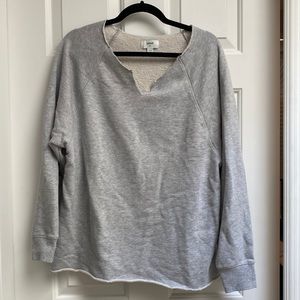 Aerie over sized split neck sweatshirt, heather grey, size Small